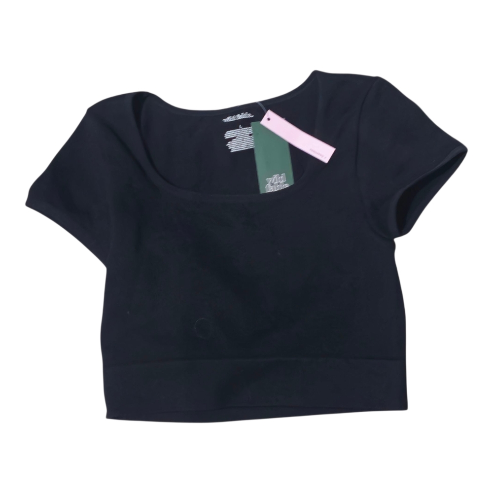 6 Qty Wild Fable Black‎ Crop Top Size L- Seamless  NWT